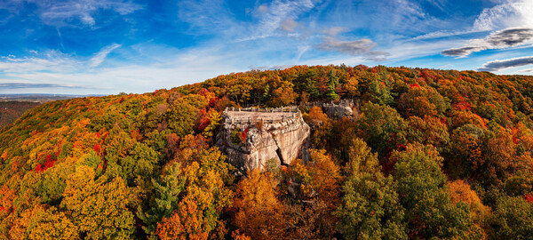 Coopers Rock state park overlook in West Virginia with fall colors by Steve Heap