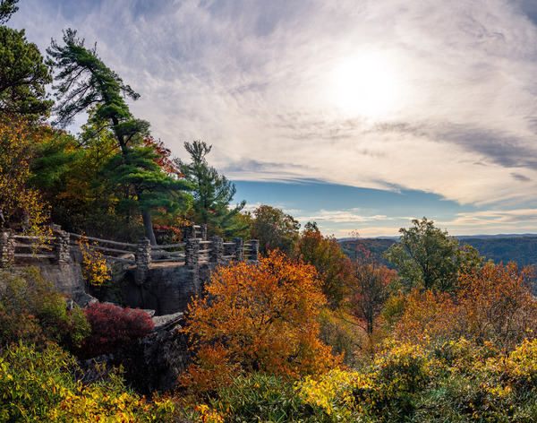 Coopers Rock state park overlook in Autumn by Steve Heap
