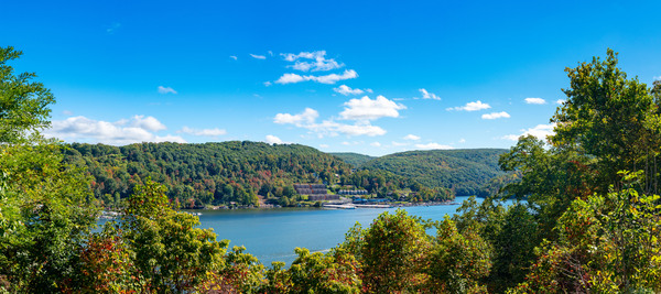 Early fall colors on Cheat Lake in Morgantown WV by Steve Heap