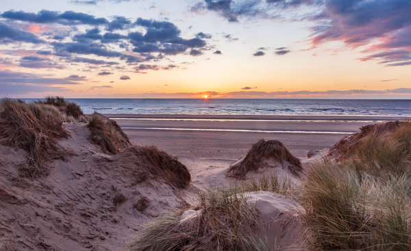 Sunset over Formby Beach through dunes by Steve Heap