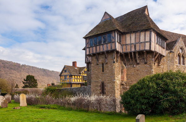 Stokesay Castle in Shropshire surrounded by hedge by Steve Heap