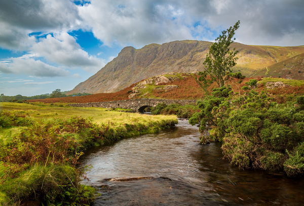 Stone bridge over river by Wastwater by Steve Heap