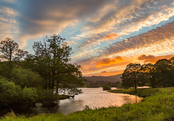Sunset over Rydal Water in Lake District by Steve Heap