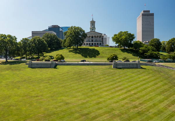Grass before State Capitol building in Nashville Tennessee by Steve Heap