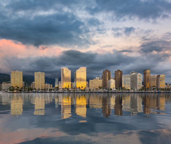 Panorama of Waikiki Honolulu Hawaii by Steve Heap