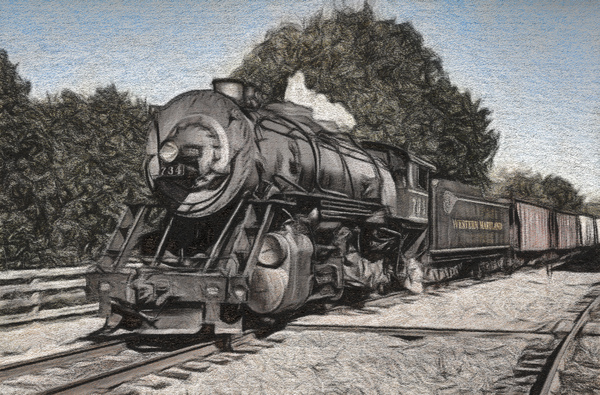Charcoal WMSR Steam train in Frostburg by Steve Heap