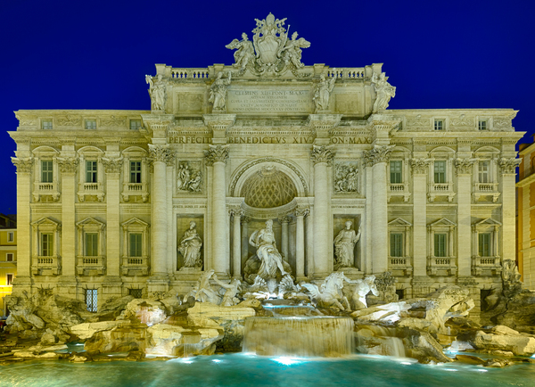 Trevi fountain details in Rome Italy by Steve Heap