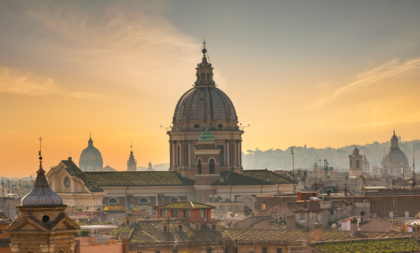 Skyline of Rome towards San Carlo al Corso by Steve Heap