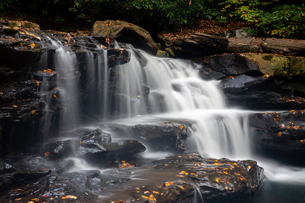 Side view of waterfall on Deckers Creek near Masontown by Steve Heap