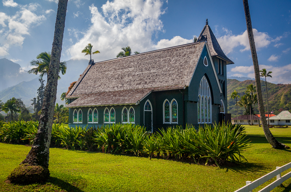 Mission Church in Hanalei Kauai by Steve Heap