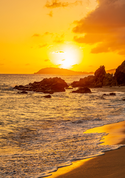 Sunset off coast of St Thomas by Steve Heap