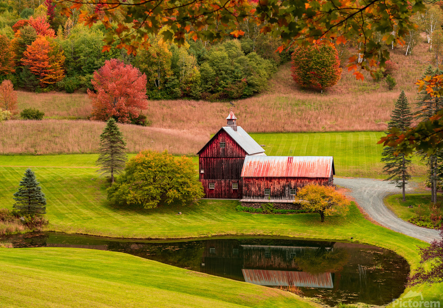 Iconic Sleepy Hollow Farm in Pomfret Vermont  Print
