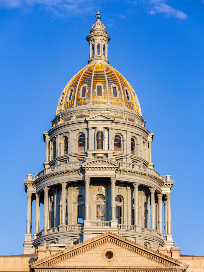 Gold covered dome of State Capitol Denver  Imprimer