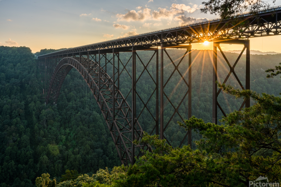 Sunset at the New River Gorge Bridge in West Virginia  Print