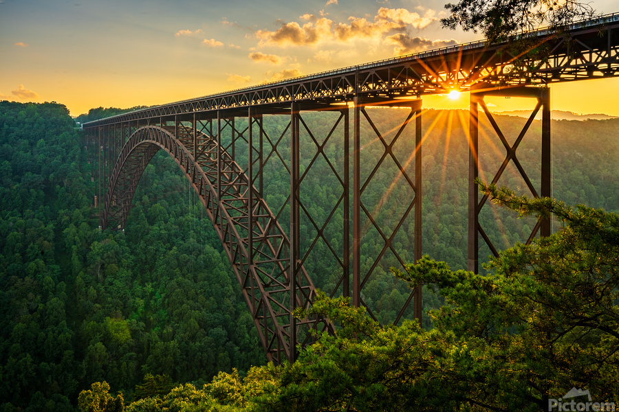 Sunset at the New River Gorge Bridge in West Virginia  Imprimer