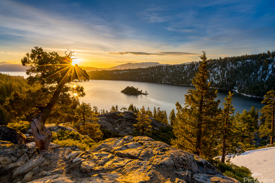 Sunrise over Emerald Bay on Lake Tahoe  Print