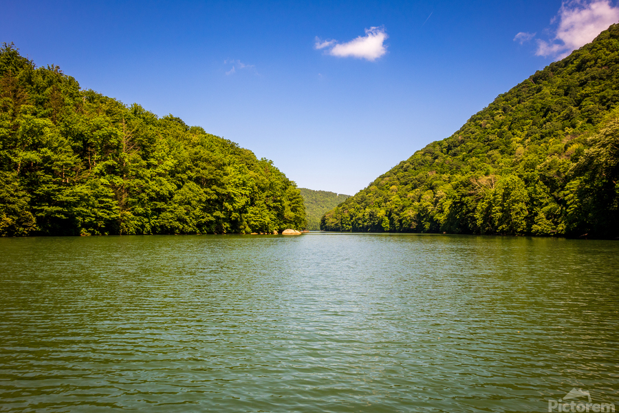 Calm view down Cheat Lake Morgantown  Print