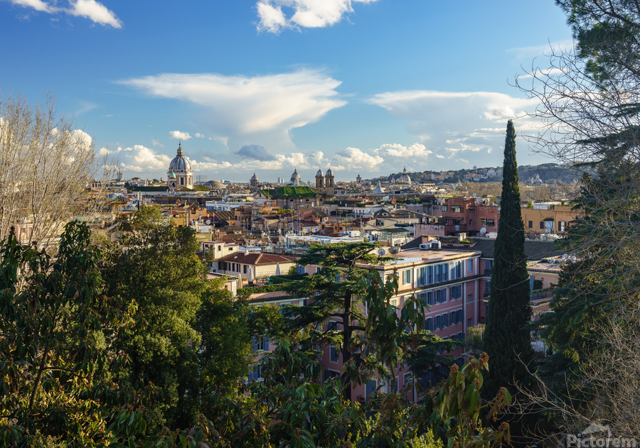 Skyline of the city of Rome Italy  Print