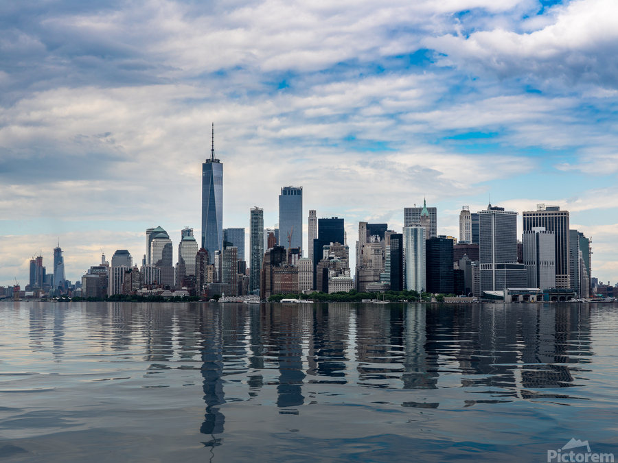 Panorama of Manhattan with calm artificial water  Print