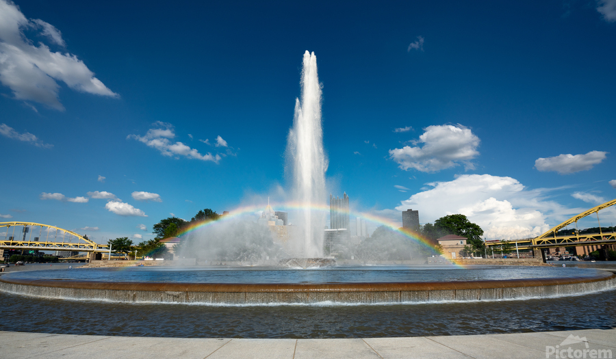 Point State Park Fountain in downtown Pittsburgh  Print