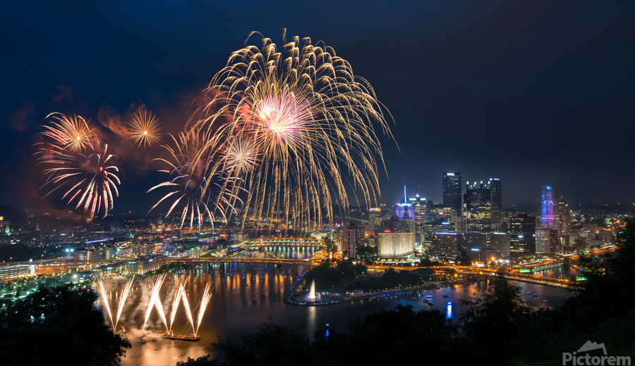 Fireworks over Pittsburgh for Independence Day  Imprimer