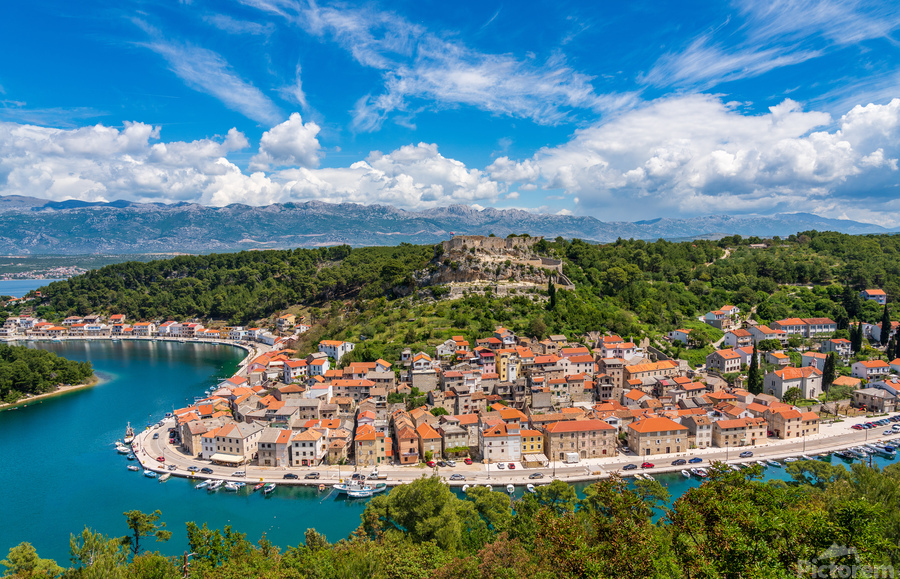 Picturesque small riverside town of Novigrad in Croatia  Print