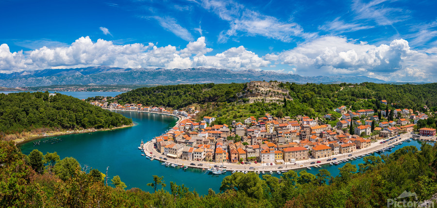 Picturesque small riverside town of Novigrad in Croatia  Print