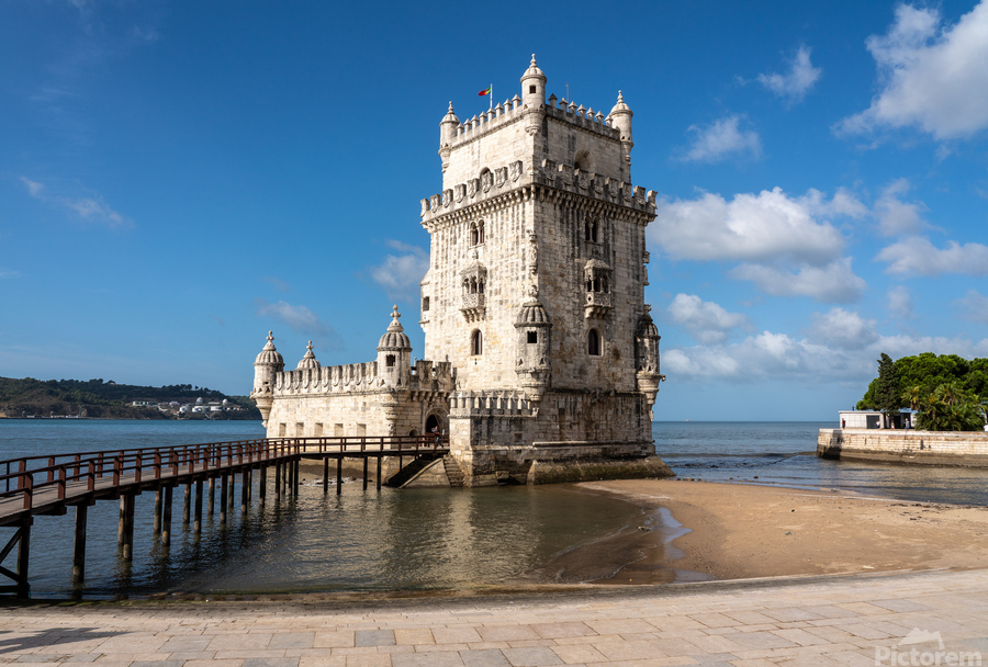 Panorama of the Tower of Belem near Lisbon  Print