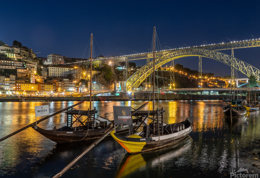 Rabelo boats of Porto in Portugal  Print