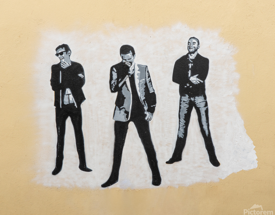 Wall painting of the pop group Muse   Print