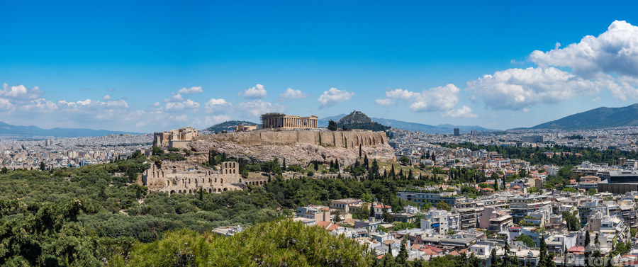 Panorama of city of Athens from Lycabettus hill  Print