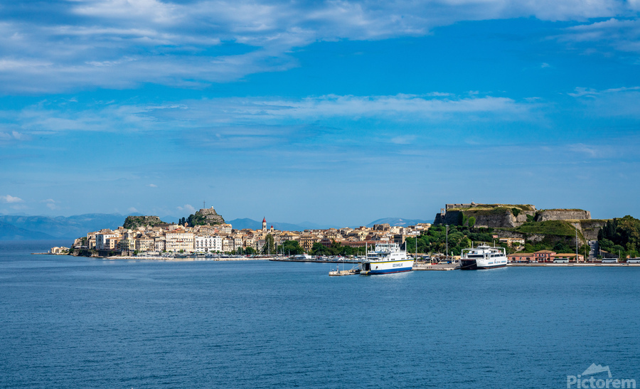 Panorama of port by Kerkyra on Corfu  Print