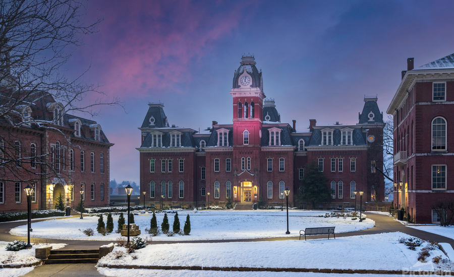 Woodburn Hall at West Virginia University in December  Print