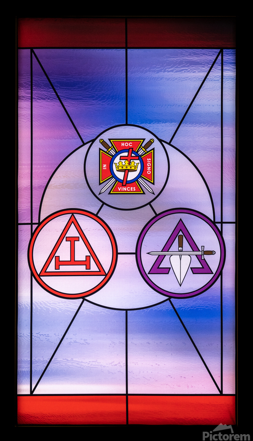 Stained glass window for the order of the Knights Templar  Print