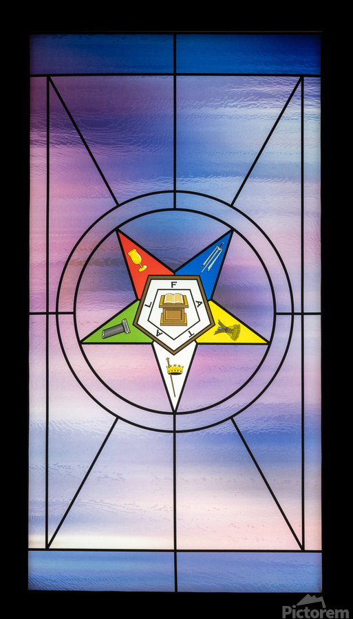 Stained glass window for the order of the Eastern Star  Print