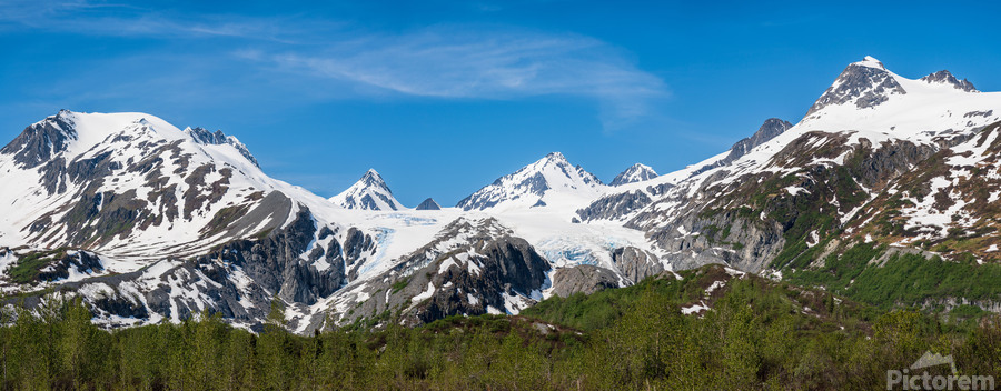 Panorama of Worthington Glacier near Thompson Pass Alaska  Print