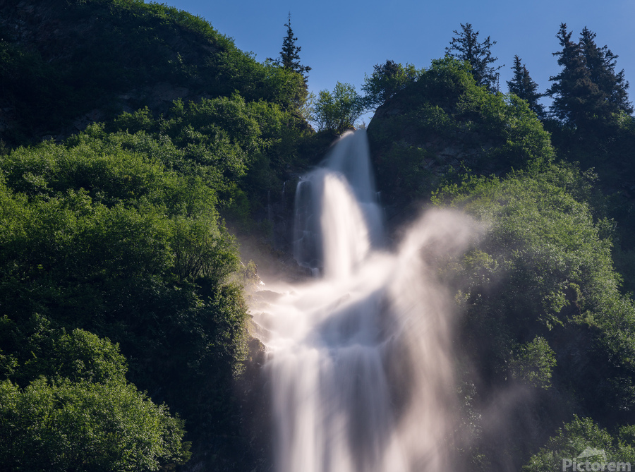 Dramatic waterfall of Bridal Veil Falls in Keystone Canyon  Print