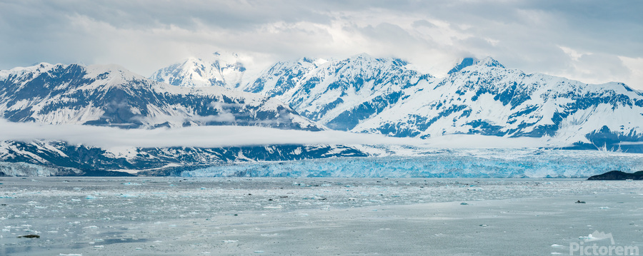 The Hubbard glacier near Valdez in Alaska on cloudy day  Print