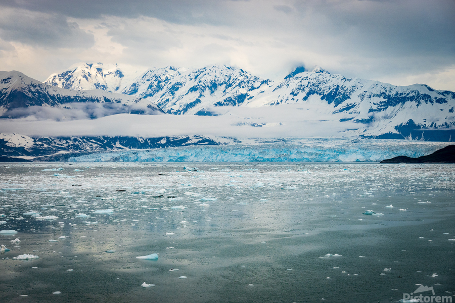 The Hubbard glacier near Valdez in Alaska on cloudy day  Print