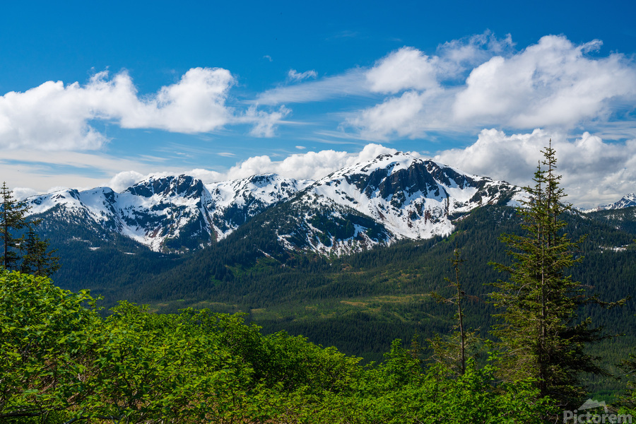 View from Mount Roberts toward Mt Bradley above Juneau Alaska  Imprimer