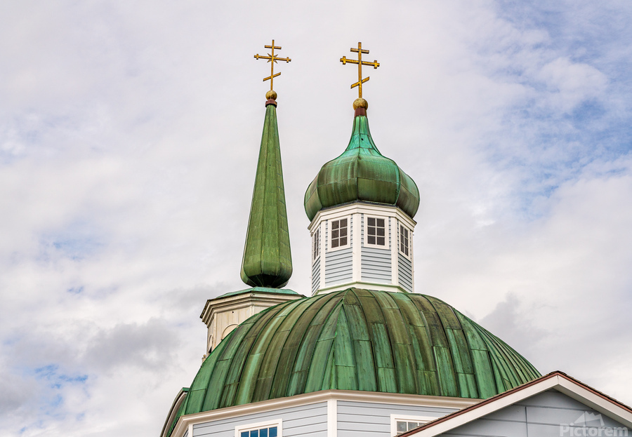 Exterior roof of the historic St Michaels Cathedral in Sitka Al  Imprimer