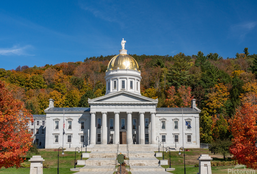Gold dome of Vermont State House in Montpelier  Imprimer