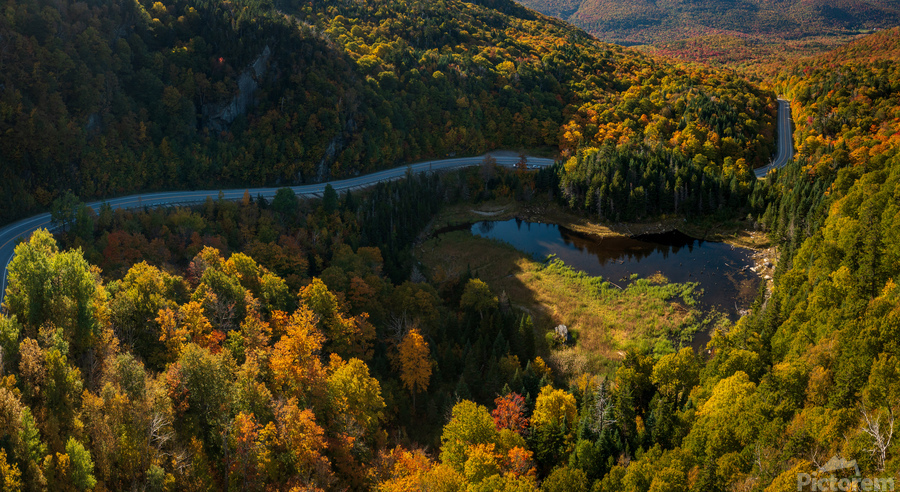 Aerial view of Appalachian Gap Road in Vermont  Print