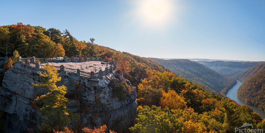 Coopers Rock panorama in West Virginia with fall colors  Print