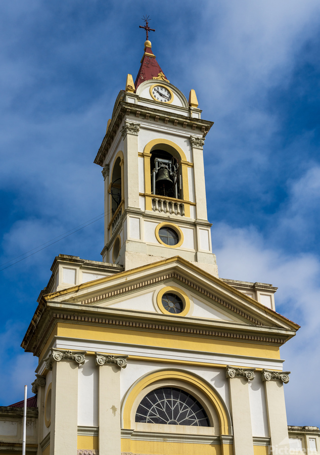 Punta Arenas cathedral church in main square in Chile  Print
