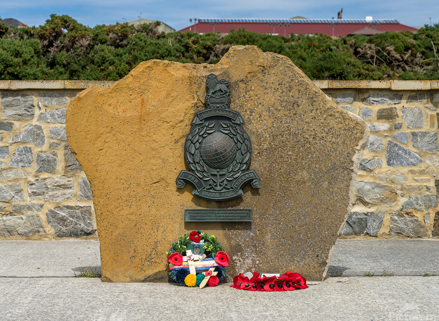 Royal Marines memorial in Stanley in the Falkland Islands  Print