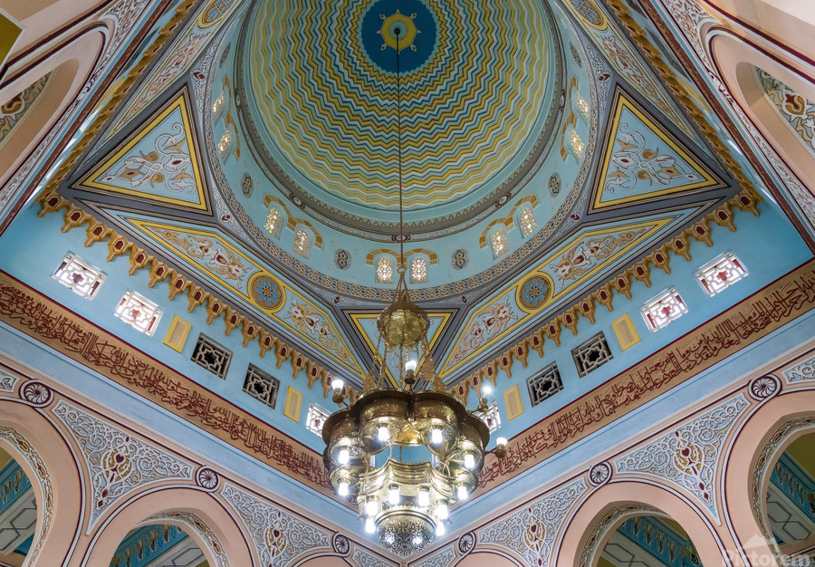 Interior of the dome in the Jumeirah Mosque open to visitors in   Print