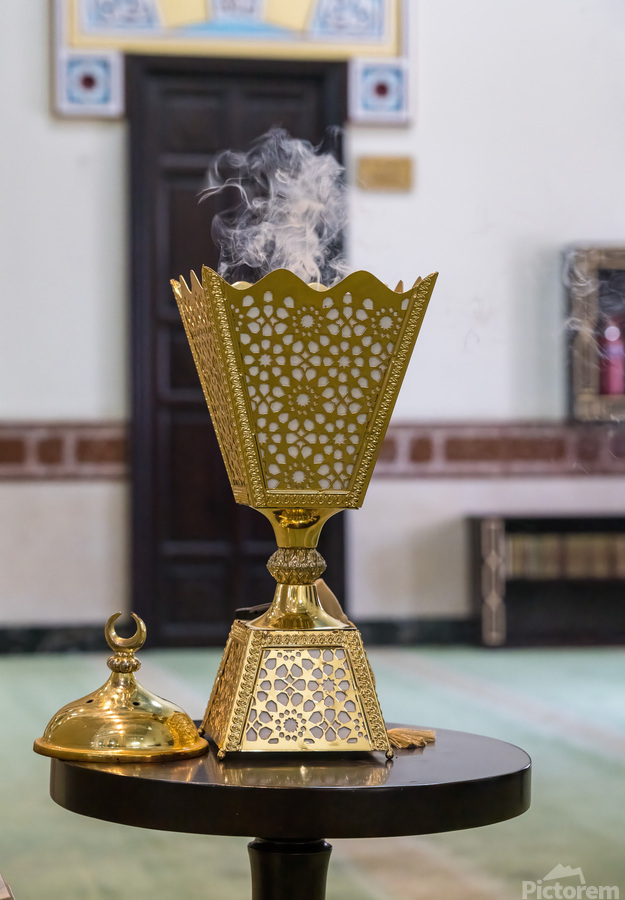 Incense burner in the Jumeirah Mosque open to visitors in Dubai  Print