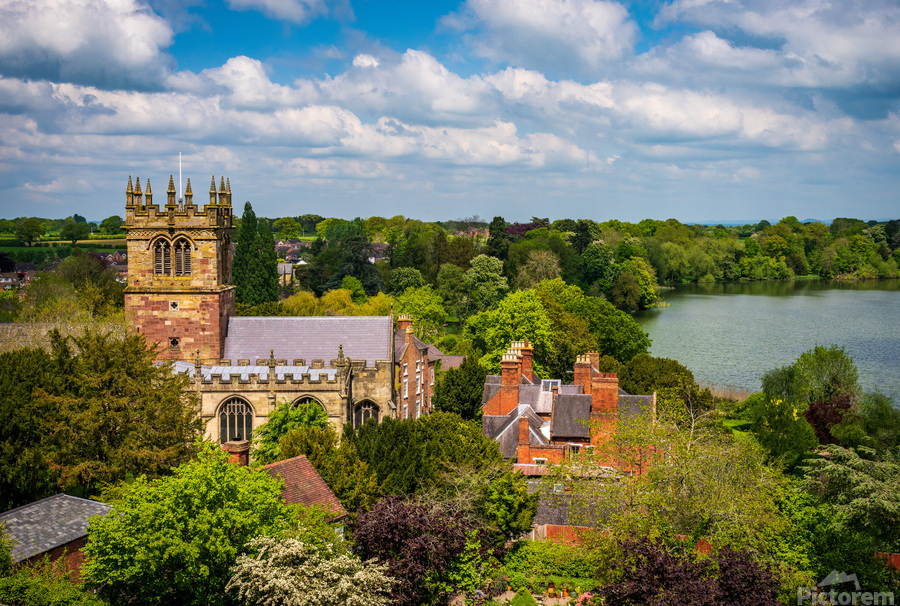 Parish church of St Marys in Ellesmere Shropshire  Print