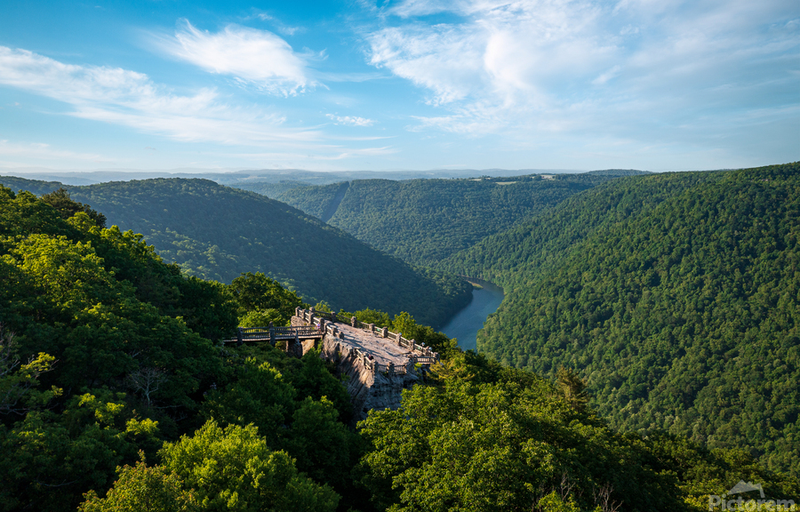 Aerial panorama of Cheat River Gorge  Print